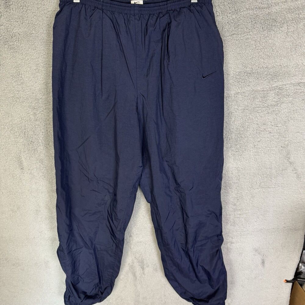 Nike Track Pants Mens Large Blue Baggy Windbreaker‎ Lined Y2K